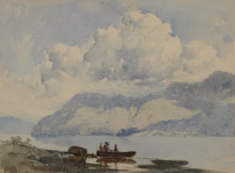 Lake with Boat and Figures